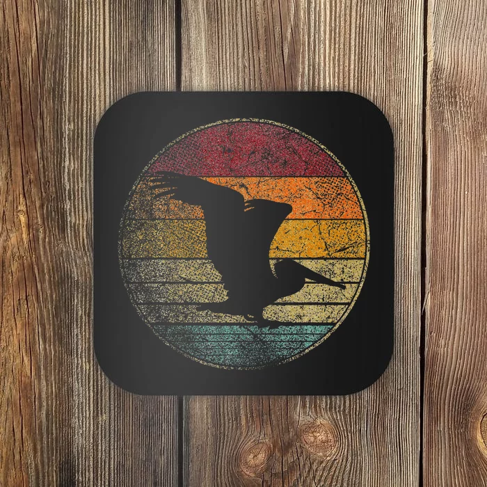 Pelican Bird Sun Retro Vintage 80s Gift Beach Tropical Coaster