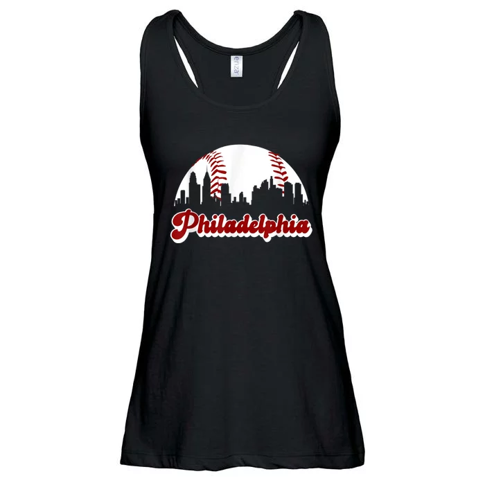 Philadelphia Baseball Skyline Philly City Retro Vintage Tee Ladies Essential Flowy Tank