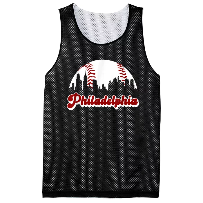 Philadelphia Baseball Skyline Philly City Retro Vintage Tee Mesh Reversible Basketball Jersey Tank