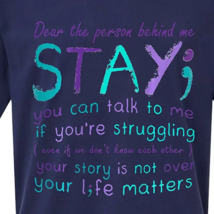 Person Behind Suicide Prevention Depression Awareness Sueded Cloud Jersey T-Shirt