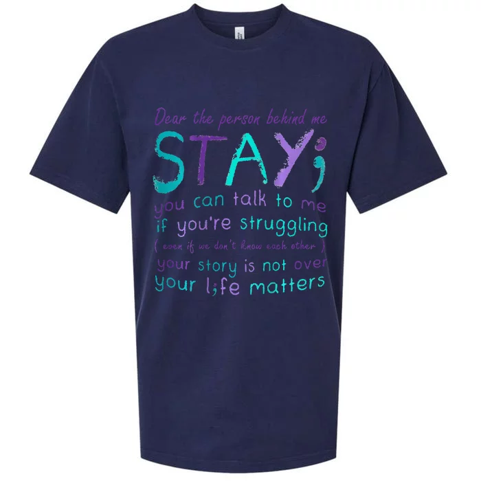 Person Behind Suicide Prevention Depression Awareness Sueded Cloud Jersey T-Shirt