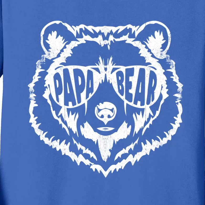 Papa Bear Sunglass Papa Bear Dad Fathers Day Gift Kids Long Sleeve Shirt