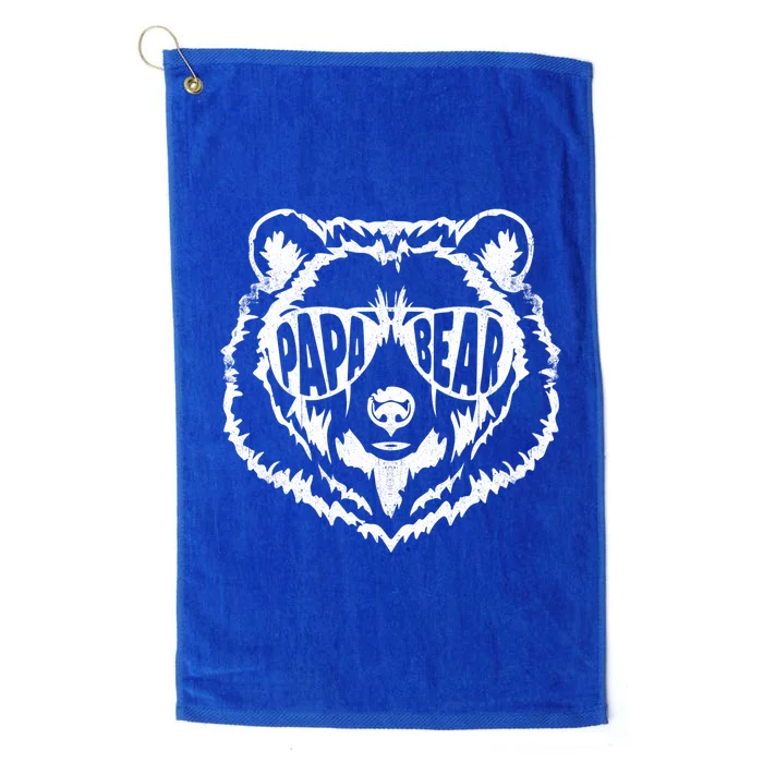 Papa Bear Sunglass Papa Bear Dad Fathers Day Gift Platinum Collection Golf Towel