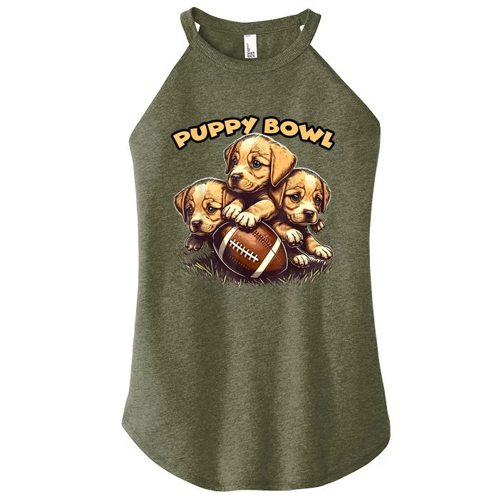 Puppy Bowl Sunday Funny Puppies Puppybowl Dog Fan Women’s Perfect Tri Rocker Tank