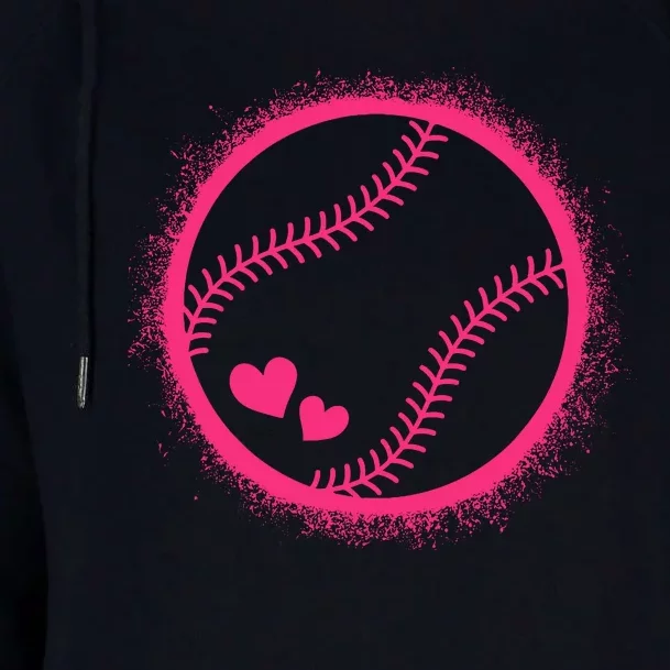 Pink Baseball Softball Lover Wo Girl Womens Funnel Neck Pullover Hood