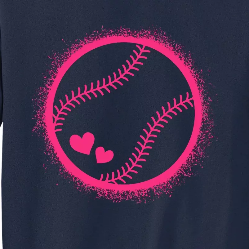 Pink Baseball Softball Lover Wo Girl Tall Sweatshirt