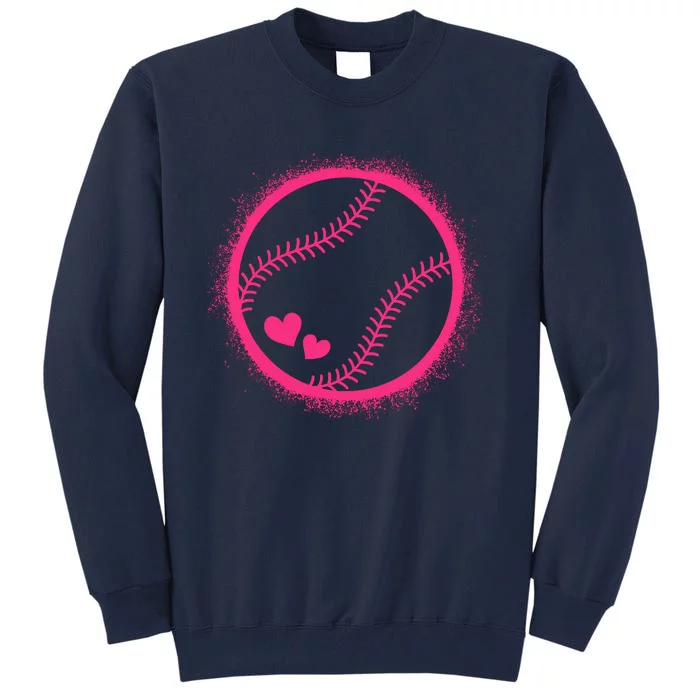 Pink Baseball Softball Lover Wo Girl Tall Sweatshirt