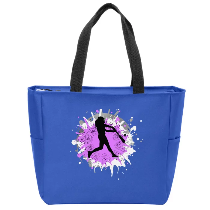 Purple Baseball Softball Player Team Coach Gift Zip Tote Bag