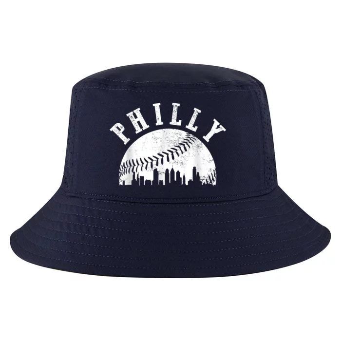 Philly Baseball Sports Skyline Illustration Cityscape Cool Comfort Performance Bucket Hat