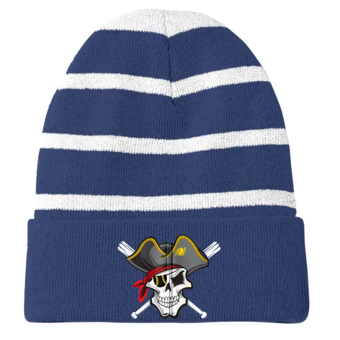 Pirate Baseball Skull Fans Of Pittsburgh Zip Hoodie Striped Beanie with Solid Band