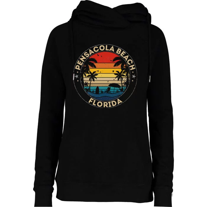 Pensacola Beach Souvenir Florida Reminder Womens Funnel Neck Pullover Hood