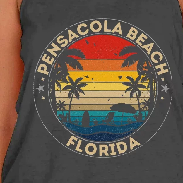 Pensacola Beach Souvenir Florida Reminder Women's Knotted Racerback Tank