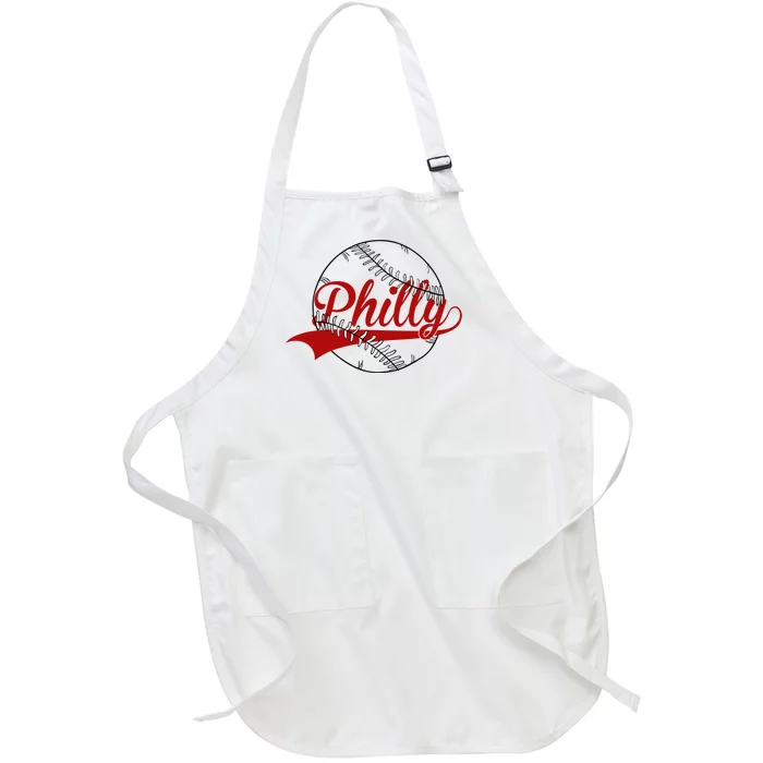 Philly Baseball Sport Lover Full-Length Apron With Pocket