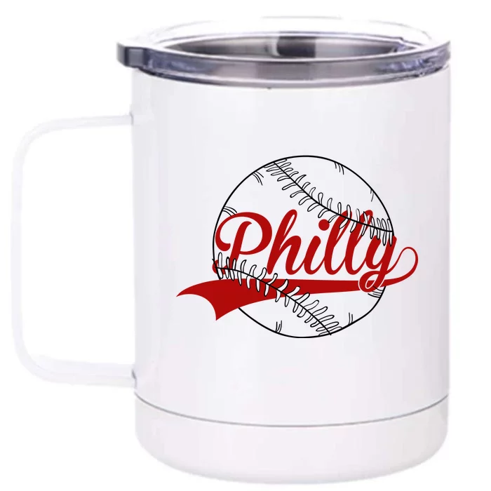 Philly Baseball Sport Lover Front & Back 12oz Stainless Steel Tumbler Cup