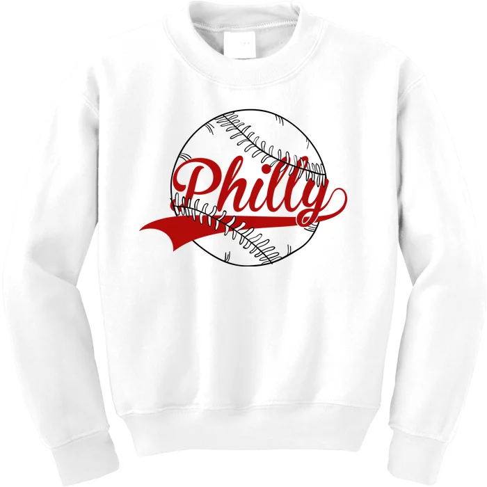 Philly Baseball Sport Lover Kids Sweatshirt