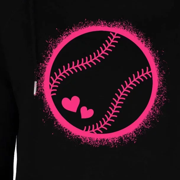 Pink Baseball Softball Lover Wo Girl Womens Funnel Neck Pullover Hood