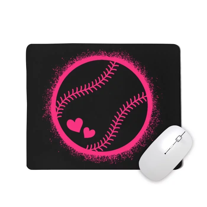 Pink Baseball Softball Lover Wo Girl Mousepad