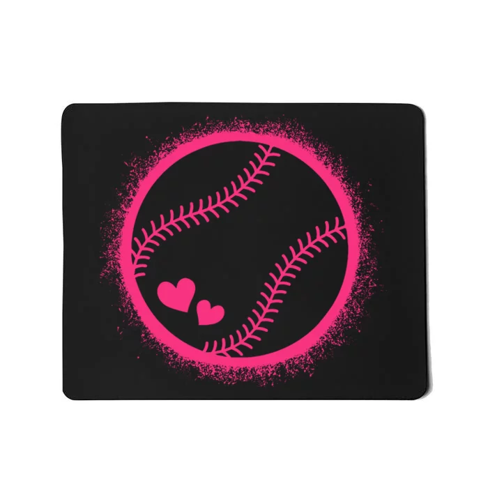 Pink Baseball Softball Lover Wo Girl Mousepad