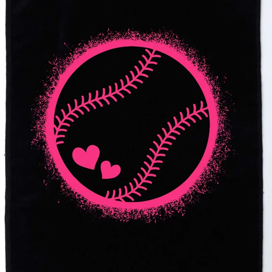 Pink Baseball Softball Lover Wo Girl Platinum Collection Golf Towel