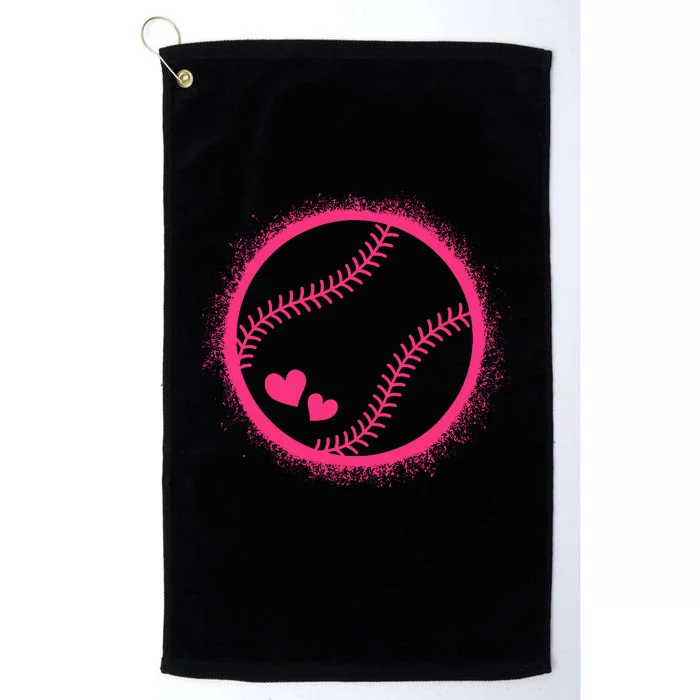 Pink Baseball Softball Lover Wo Girl Platinum Collection Golf Towel