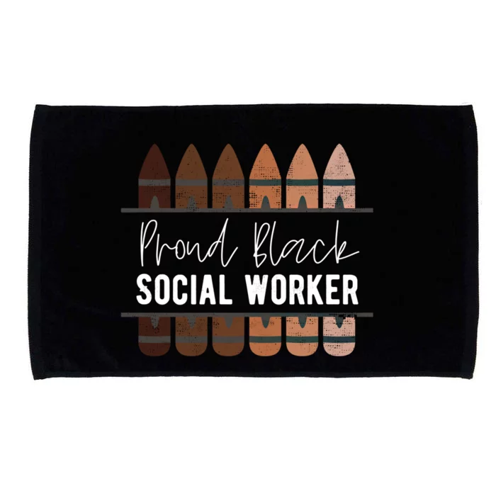 Proud Black Social Worker Black History Month Social Worker Cool Gift Microfiber Hand Towel