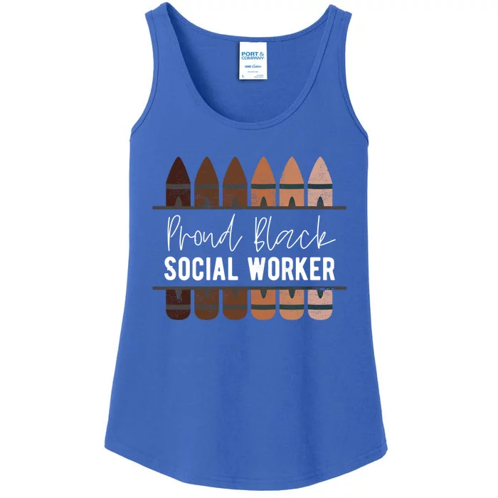 Proud Black Social Worker Black History Month Social Worker Cool Gift Ladies Essential Tank