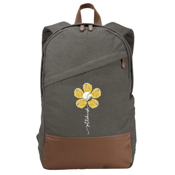 Pittsburgh Baseball Sunflower Sport Lover Cotton Canvas Backpack