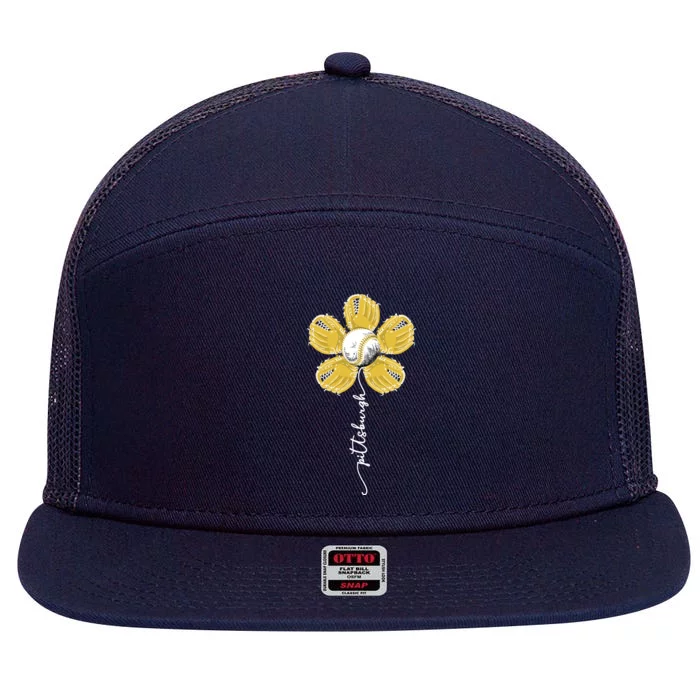 Pittsburgh Baseball Sunflower Sport Lover 7 Panel Mesh Trucker Snapback Hat