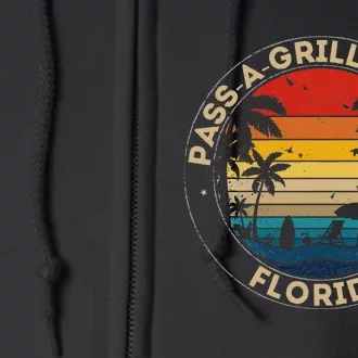 Passagrille Beach Souvenir Florida Reminder Full Zip Hoodie