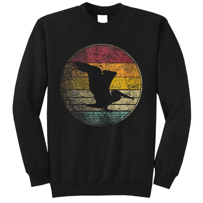 Pelican Bird Sun Retro Vintage 80s Gift Beach Tropical Tall Sweatshirt