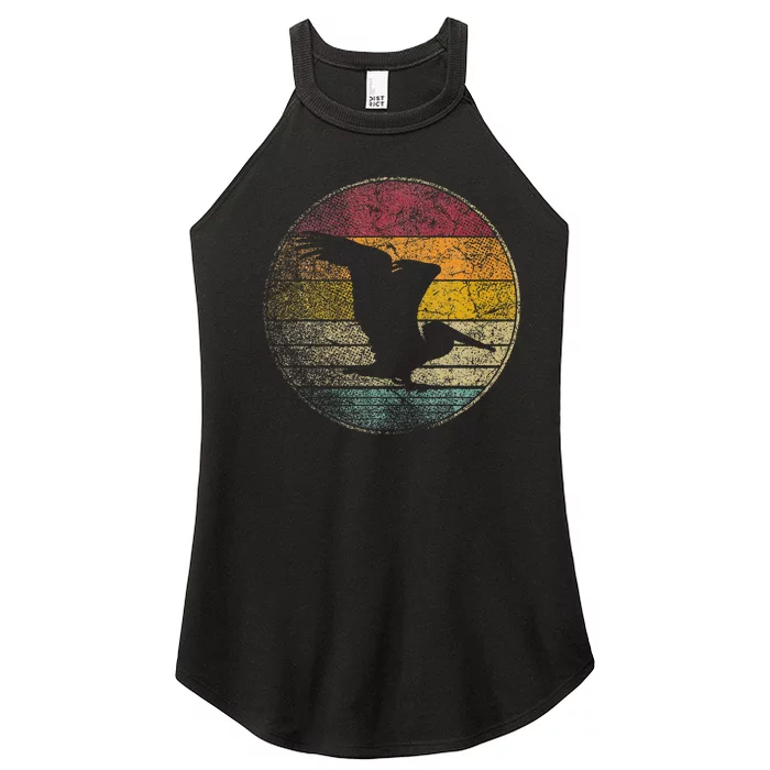 Pelican Bird Sun Retro Vintage 80s Gift Beach Tropical Women’s Perfect Tri Rocker Tank