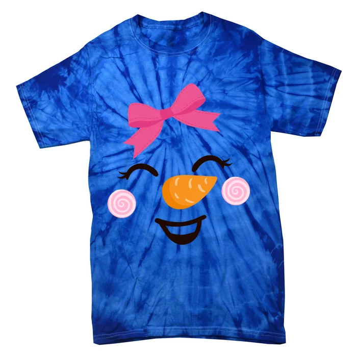 Pink Bow Snow Cute Snow Face Christmas Meaningful Gift Tie-Dye T-Shirt