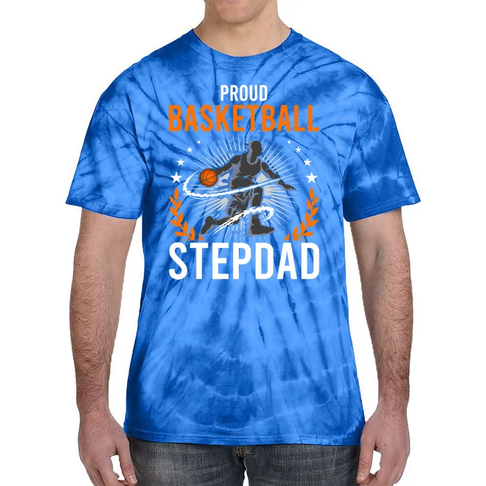 Proud Basketball Stepdad Stepdad Gift Tie-Dye T-Shirt