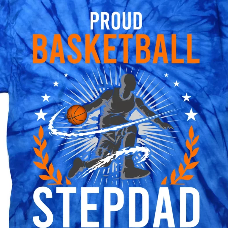 Proud Basketball Stepdad Stepdad Gift Tie-Dye T-Shirt