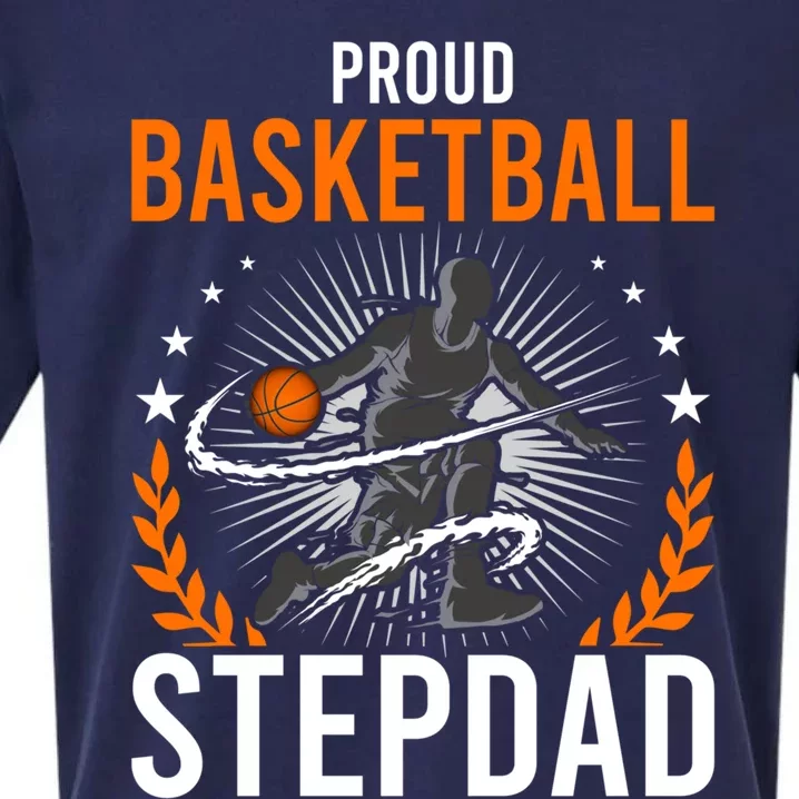 Proud Basketball Stepdad Stepdad Gift Sueded Cloud Jersey T-Shirt