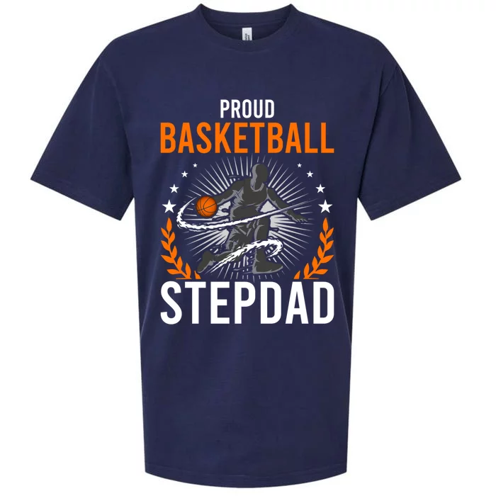 Proud Basketball Stepdad Stepdad Gift Sueded Cloud Jersey T-Shirt