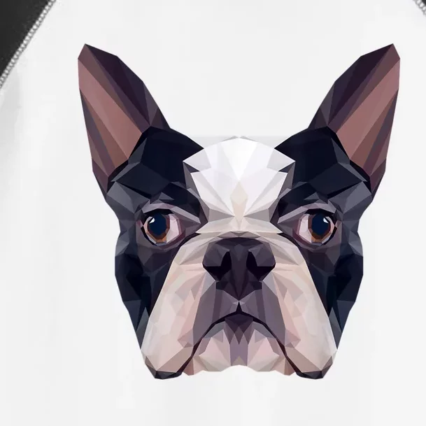 Polygonal Boston Terrier Dog Face Boston Terrier Mom And Dad Toddler Fine Jersey T-Shirt