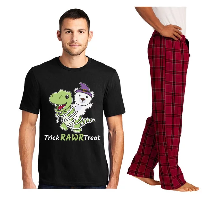 Polar Bear Trick Rawr Treat Mummy TRex Polar Bear Halloween Cool Gift Pajama Set