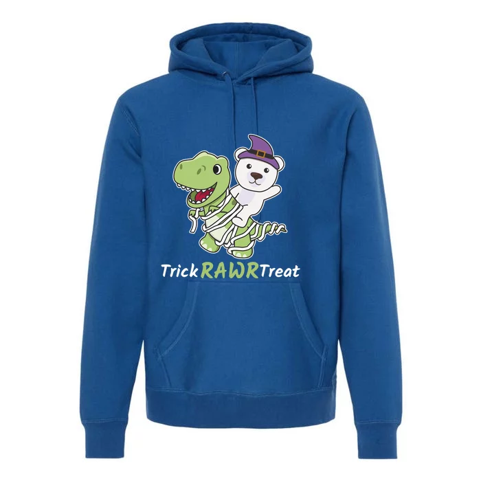 Polar Bear Trick Rawr Treat Mummy TRex Polar Bear Halloween Cool Gift Premium Hoodie