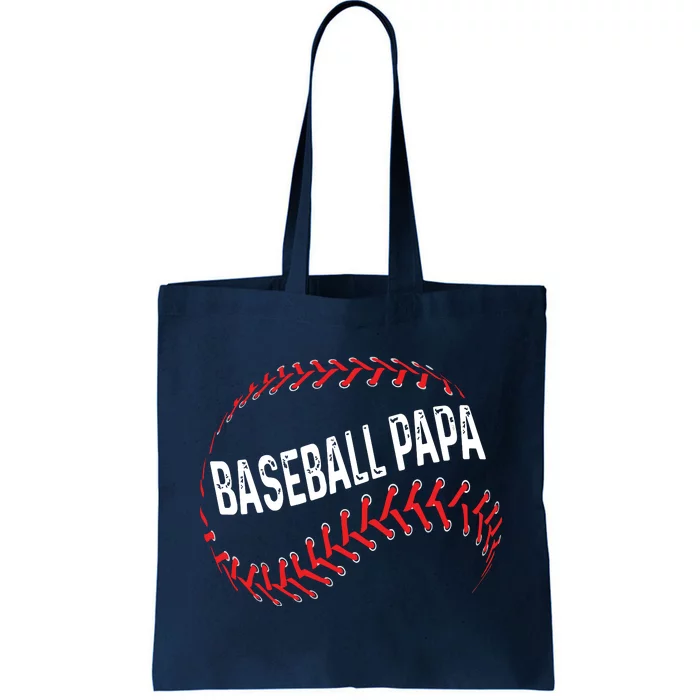 Papa Baseball Tee Grandson Funny Idea For Grandpa Tote Bag