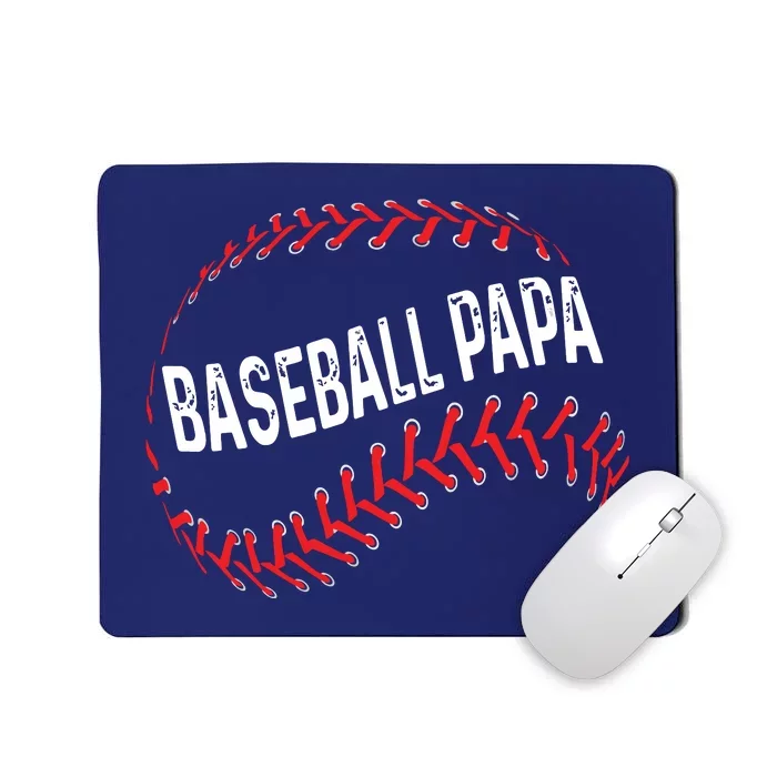 Papa Baseball Tee Grandson Funny Idea For Grandpa Mousepad