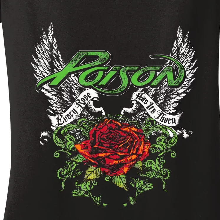 P.O.I.S.O.N Band Thorns & Wings Women's V-Neck T-Shirt