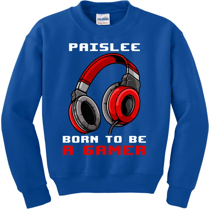 Paislee Born To Be A Gamer Personalized Gift Kids Sweatshirt