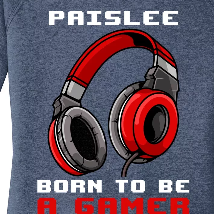 Paislee Born To Be A Gamer Personalized Gift Women's Perfect Tri Tunic Long Sleeve Shirt