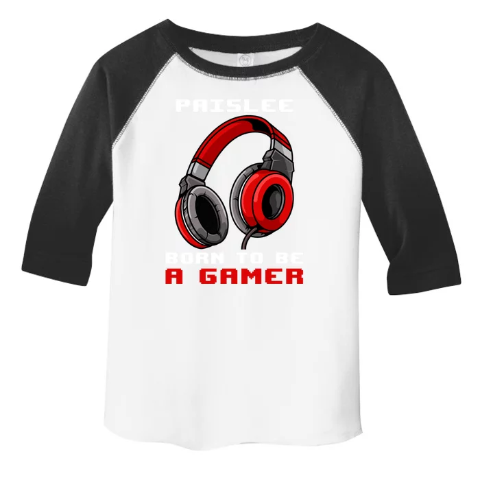 Paislee Born To Be A Gamer Personalized Gift Toddler Fine Jersey T-Shirt