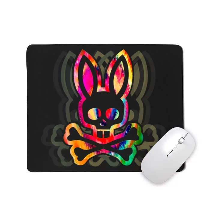 PsychedelicA Bunny Tie Dye Skull And Crossbones Mousepad