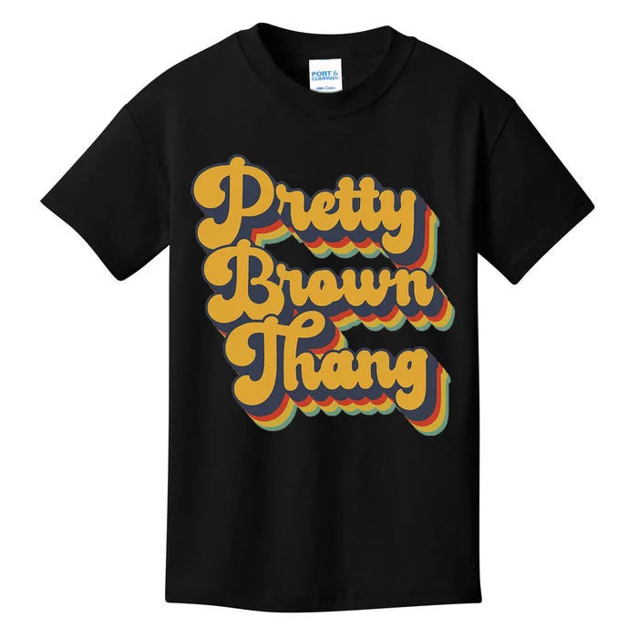 Pretty Brown Thang Retro Vintage Black Pretty Thang Kids T-Shirt