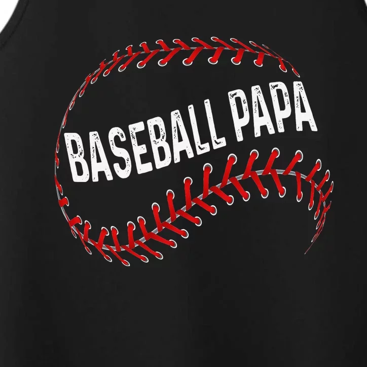 Papa Baseball Tee Grandson Funny Idea For Grandpa Performance Tank