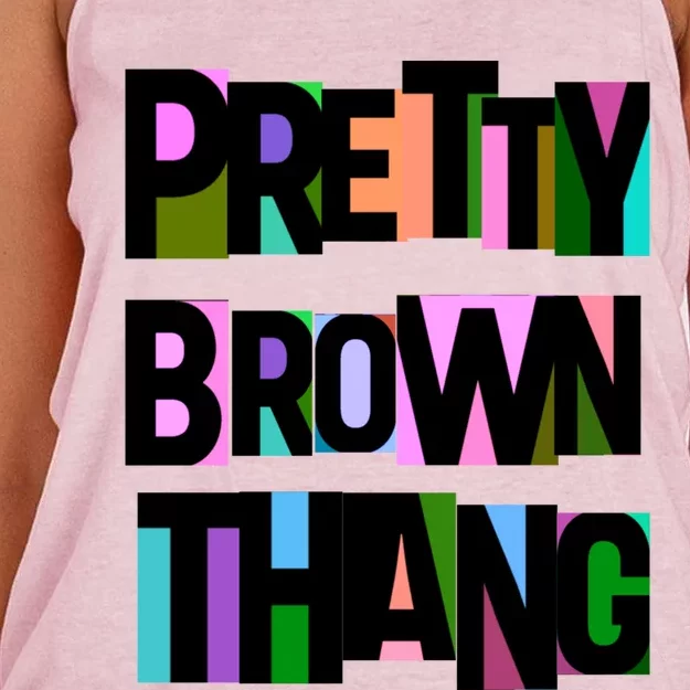 Pretty Brown Thang African American Black Blm Gift Women's Knotted Racerback Tank