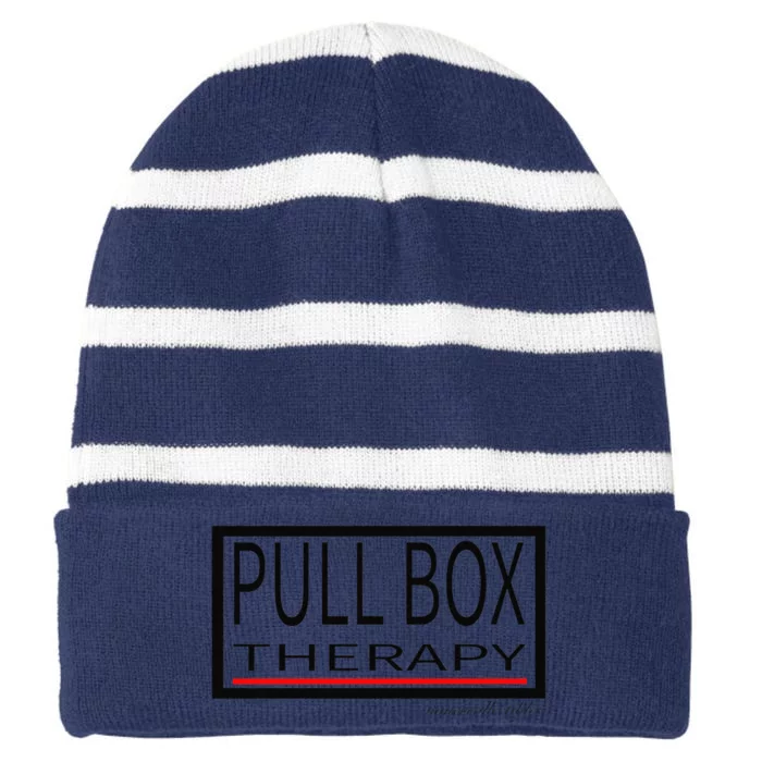 Pull Box Therapy Striped Beanie with Solid Band